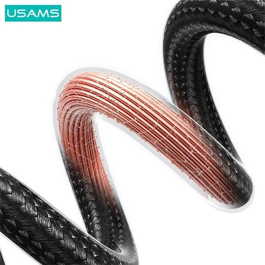 Usams Braided USB 2.0 Cable USB-C male - USB-A Γκρι 0.25m US-SJ680