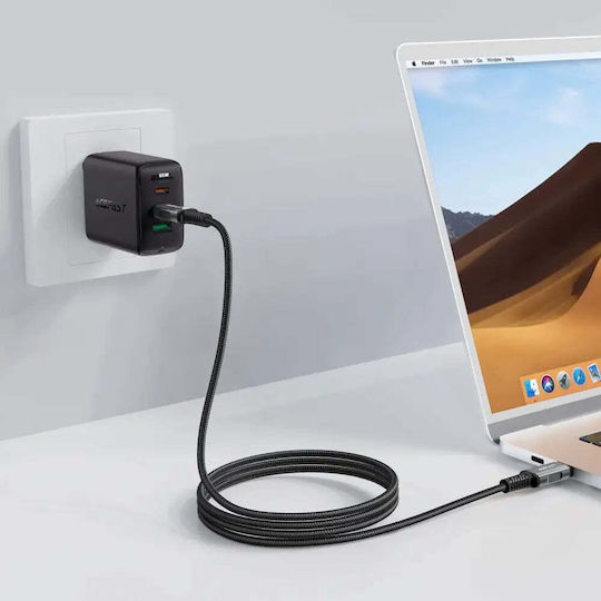 Acefast USB 4 Video Cable USB-C Male - USB-C 240W PD Black 1m PD3.1