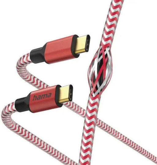 HAMA Cablu USB 2.0 USB-C Masculin - USB-C Roșu 1.5m 00201560