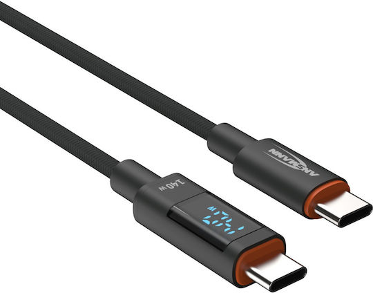 Ansmann USB 2.0 Cable USB-C male - USB-C 140W PD Γκρι 1.2m 1700-0176
