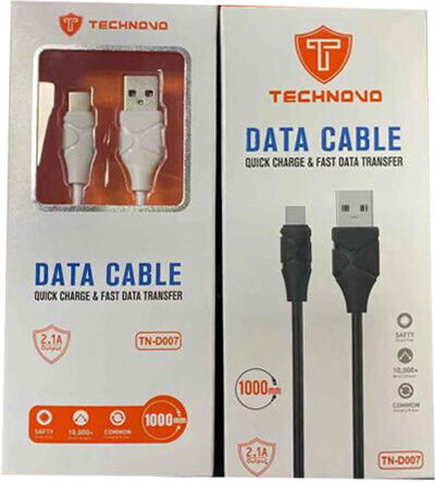 Technovo USB 2.0 Kabel USB-C männlich - USB-A Weiß 1m
