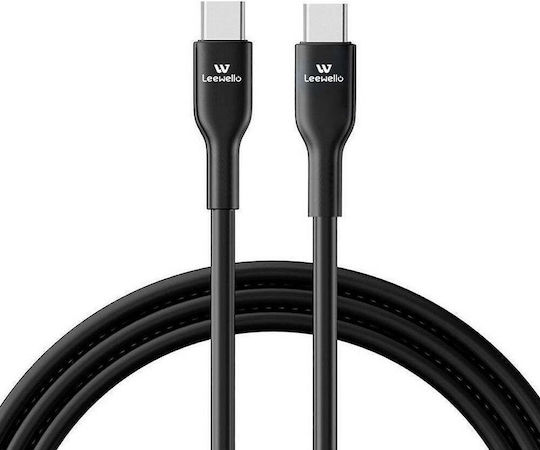 Leewello Regular USB 2.0 Cablu USB-C bărbătesc - USB-C Negru 1.2m