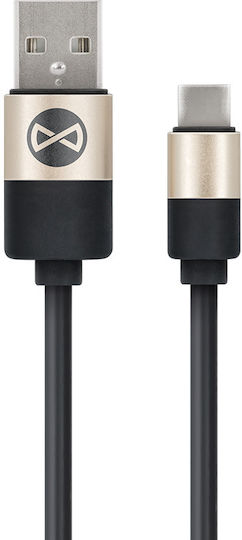 Forever USB 2.0 Cable USB-C Male - USB-A Black 1m
