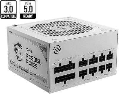 MSI MAG A850GL PCIE5 850W White Computer Power Supply Full Modular 80 Plus Gold