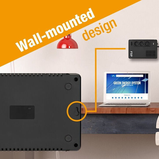 FSP/Fortron ECO 800-FR UPS Line-Interactive 800VA 480W με 3 Schuko Πρίζες