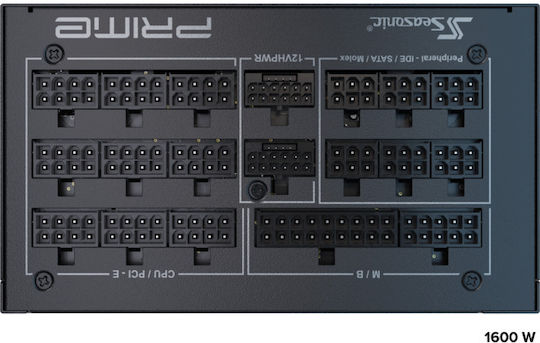 Seasonic Prime PX ΑΤΧ 3.0 1600W Μαύρο Τροφοδοτικό Υπολογιστή Full Modular 80 Plus Platinum