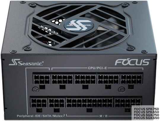 Seasonic Focus SGX 750 750W Μαύρο Τροφοδοτικό Υπολογιστή Full Modular 80 Plus Gold