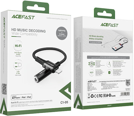 Acefast Converter Lightning male to 3.5mm female 1pcs