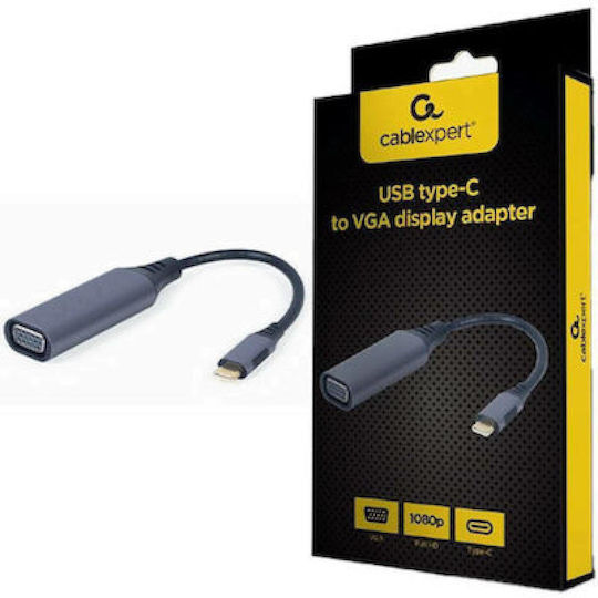 Gembird Μετατροπέας USB-C / VGA male σε USB-C / VGA female Λευκό 1τμχ (A-USB3C-VGA-01)