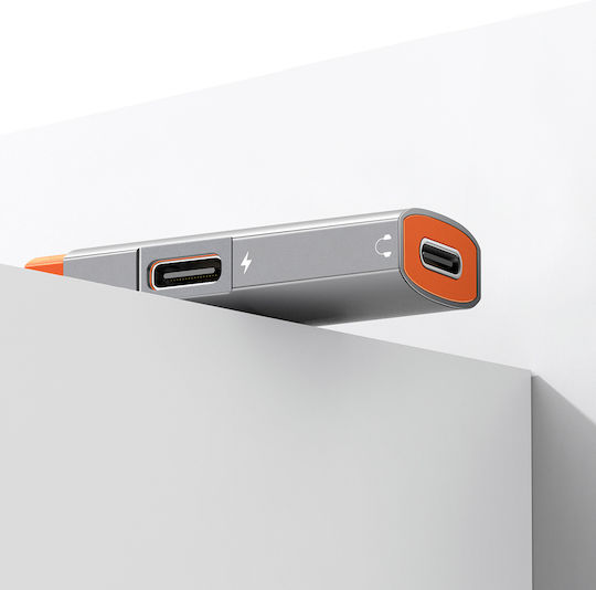 Mcdodo CA-0520 Конвертор USB-B / USB-C Мъжки в USB-B / USB-C Женски Сив