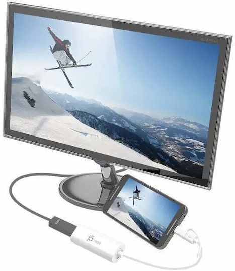 J5create Конвертор USB-C Мъжки към HDMI Женски Бял 1 Брой JUA165C-N