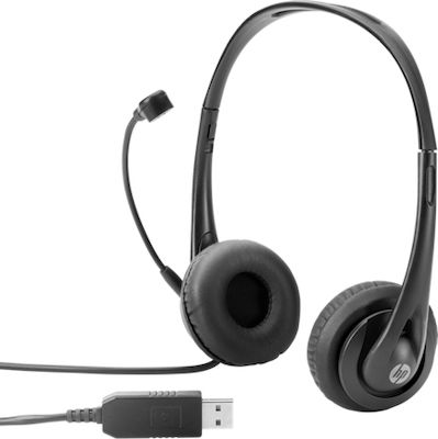 HP Stereo USB Headset On Ear Multimedia Headphone with Microphone USB-A