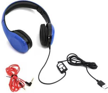 Platinet Freestyle On Ear Căști Multimedia cu microfon și conexiune USB-A în culoarea Albastru