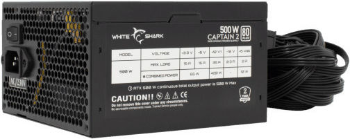 White Shark 500W Black Computer Power Supply Full Wired (GPSU-W500F)