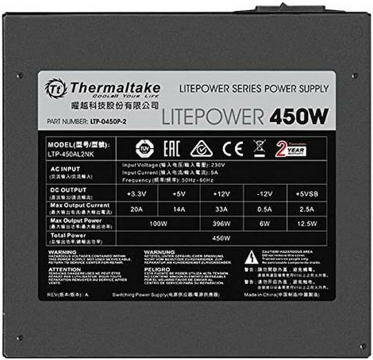 Thermaltake Litepower G2 450W Μαύρο Τροφοδοτικό Υπολογιστή Full Wired