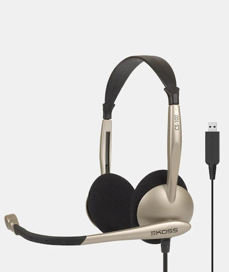 Koss CS100 On Ear Multimedia Headphone with Microphone USB-A Gold