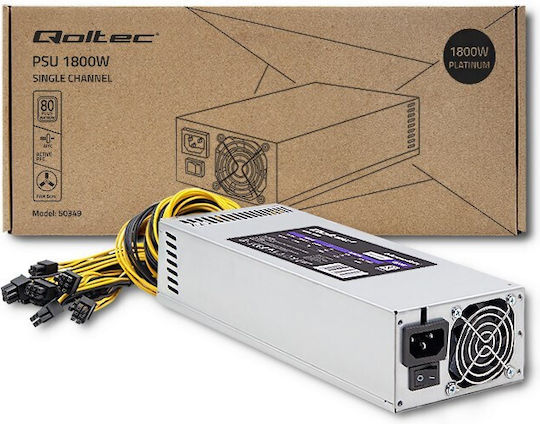 Qoltec PCI-E 1800W Μαύρο Τροφοδοτικό Υπολογιστή Full Modular 80 Plus Platinum
