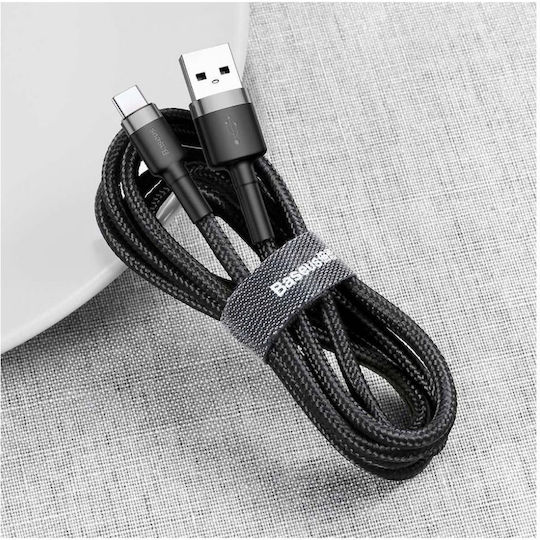 Baseus Cafule Braided USB 2.0 Cable USB-C male - USB-A 18W Μαύρο 3m CATKLF-UG1