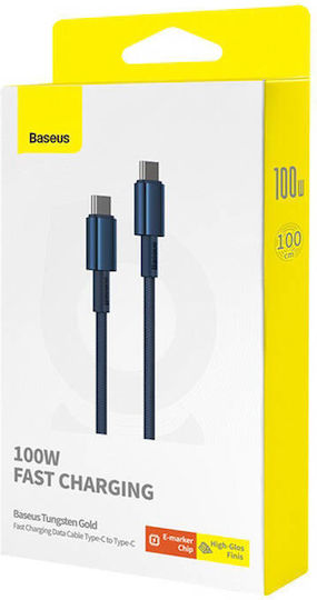 Baseus Tungsten USB 2.0 Kabel USB-C männlich - USB-C 100W PD Blau 1m P10319800321-03