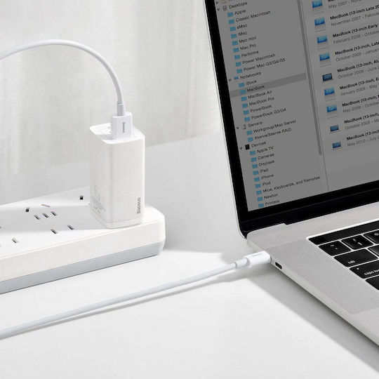 Baseus Superior Series USB 2.0 Kabel USB-C männlich - USB-A 66W PD Weiß 1m CATYS-02