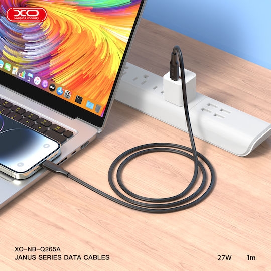 XO Nb-q265b USB 2.0 Cable USB-C Male - USB-C 60W PD Black 1m 16.005.0307