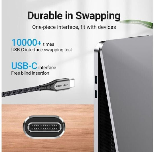 Vention USB 2.0 Cable USB-C Male - USB-C 100W PD Black 1m TAEHF