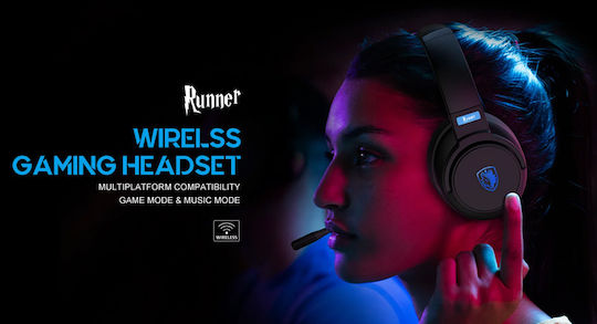 Sades Runner Ασύρματο Over Ear Gaming Headset με σύνδεση Bluetooth for PC