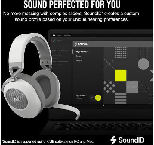 Corsair HS65 Ασύρματο Over Ear Gaming Headset με σύνδεση Bluetooth Λευκό