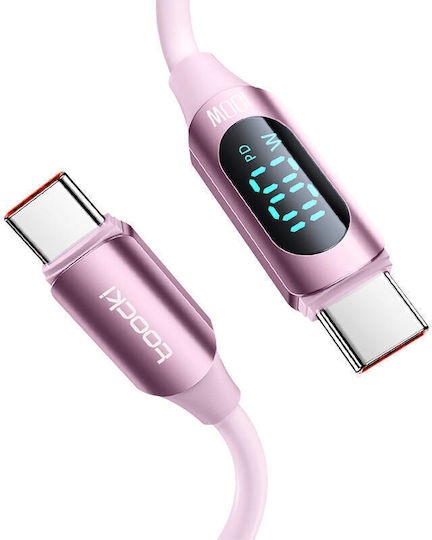 Toocki Txctt1 USB 2.0 Cable USB-C male - USB-C 100W Pink 2m (060568)