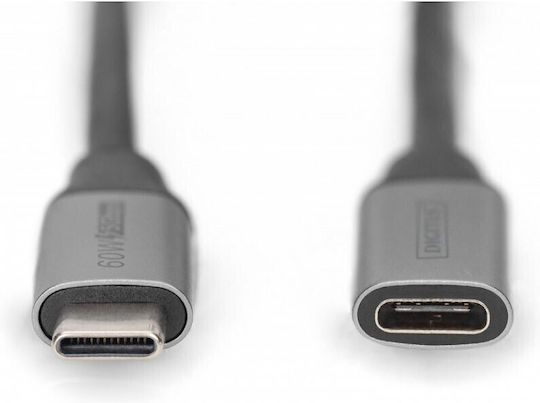 Digitus Video Cable USB Type-C Male - USB Type-C Female 60W PD Black 1m