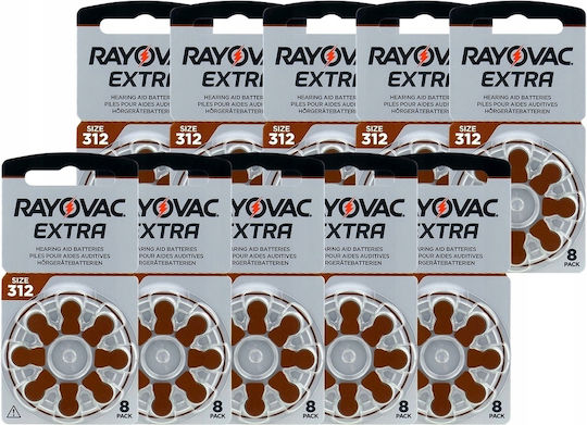 Rayovac Extra Advanced Батерии За Слухови Апарати 312 1.45V 80бр