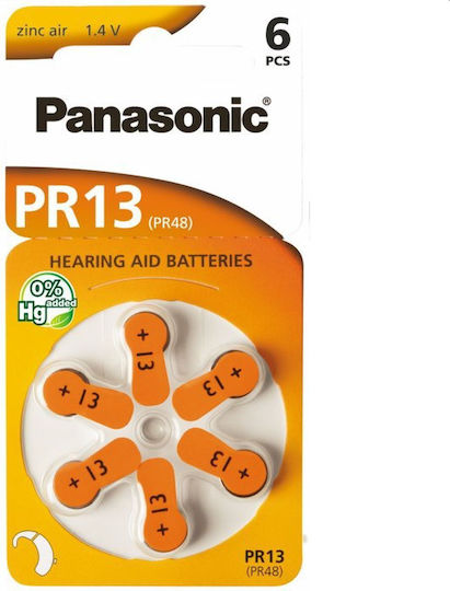 Panasonic Μπαταρίες Ακουστικών Βαρηκοΐας 13 1.45V 6τμχ