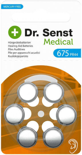 Dr. Senst Medical Μπαταρίες Ακουστικών Βαρηκοΐας 675 1.45V 6τμχ