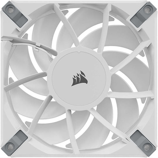Corsair AF120 Elite Gehäuselüfter mit RGB Beleuchtung und Verbindung 4-Pin PWM 1Stück Weiß