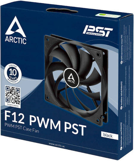 Arctic F12 PWM PST Case Fan 120mm (1350rpm / 53cfm) Χωρίς Led Φωτισμό και Σύνδεση 4-Pin Black/White