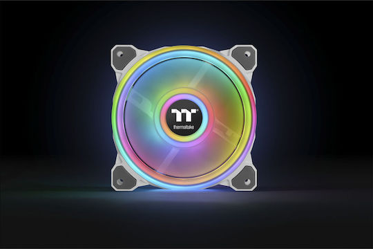 Thermaltake Riing Quad 12 Radiator Fan TT Premium Case Fan 120mm (1500rpm / 40.9cfm) με RGB Φωτισμό και Σύνδεση 4-Pin PWM 3τμχ Γκρι