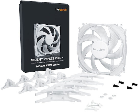 Be Quiet Silent Wings Pro 4 Case Fan 140mm (2400rpm / 97.4cfm) Χωρίς Led Φωτισμό και Σύνδεση 4-Pin PWM Λευκό