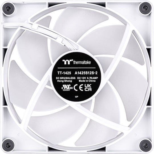Thermaltake CT140 Sync PC Case Fan (1500rpm / 77.37cfm) με ARGB Φωτισμό και Σύνδεση 3-Pin / 4-Pin PWM 2τμχ Λευκό