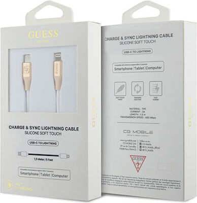 Guess Cable HDMI male - Lightning male 1.5m Χρυσό