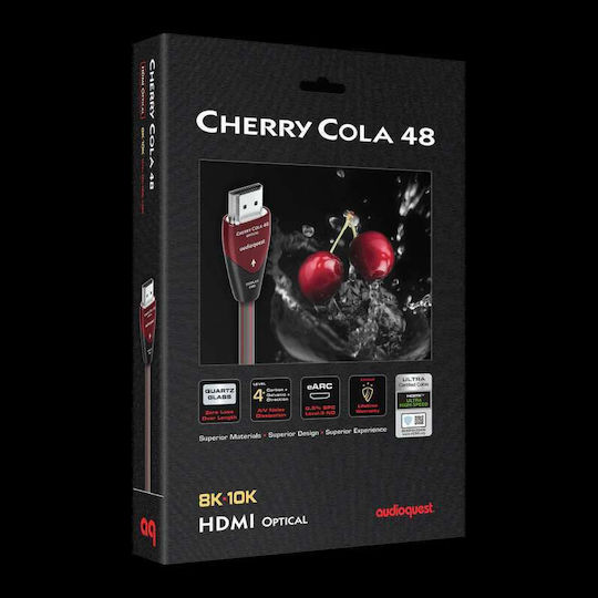 Audioquest Cherry Cola 48 HDMI 2.1 Ultra High Speed 48Gbps 4K 120Hz HDR VRR Cable HDMI male - HDMI male 15m Μαύρο