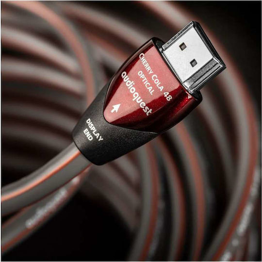 Audioquest Cherry Cola 48 HDMI 2.1 Ultra High Speed 48Gbps 4K 120Hz HDR VRR Cable HDMI male - HDMI male 15m Μαύρο