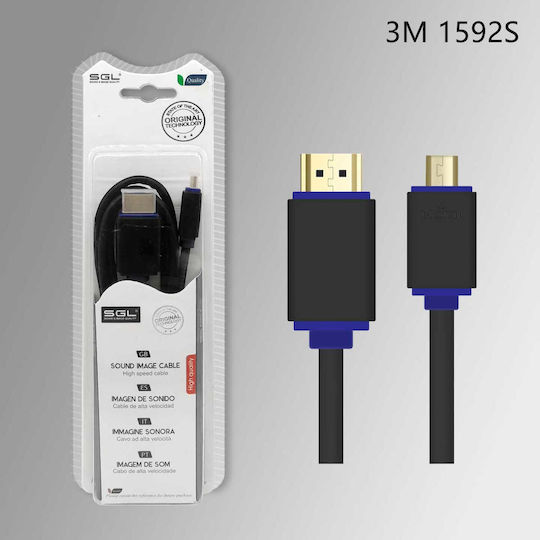 SGL HDMI-Kabel - Mikro-HDMI-Stecker 3m Schwarz