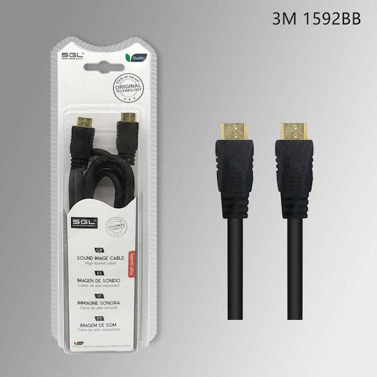SGL Cable HDMI male - HDMI male 3m Μαύρο