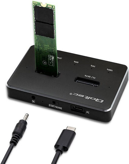 Qoltec Docking Station for 2 Hard Drives PCIe/SATA M.2 (2230)" / M.2 (2242)" / M.2 (2260)" / M.2 (2280)" with Connection USB-C (52274)