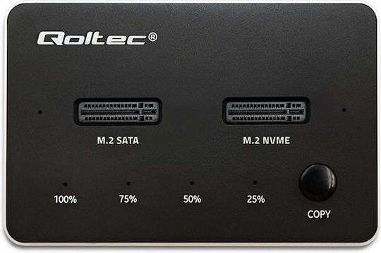Qoltec Docking Station for 2 Hard Drives PCIe/SATA M.2 (2230)" / M.2 (2242)" / M.2 (2260)" / M.2 (2280)" with Connection USB-C (52274)