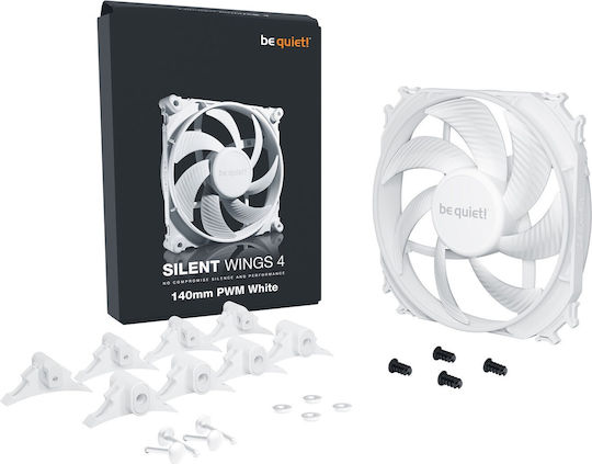 Be Quiet Silent Wings 4 Case Fan 140mm (1100rpm / 51.3cfm) Without LED Lighting And 4-Pin PWM Connection White