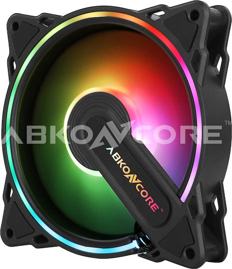 ABKONCORE ABKO-FAN-HURRICANE-3IN1-SYNC Ventilator Pentru Carcasă 120mm (1200rpm) cu Iluminare RGB și Conexiune 4-Pin PWM