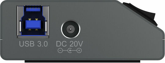 Icy Box USB Хъб 7 Порта USB 3.0 с Връзка USB-A / USB-C Сив