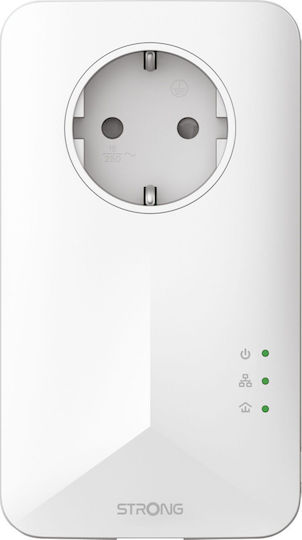 Strong Powerline 1000 V2 KIT Двойно за Жична Връзка с Пренос на електрозахранване Гнездо и Порт Гигабитов Ethernet