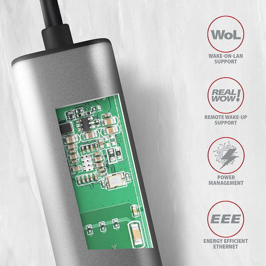Axagon ADE-25R Αντάπτορας Δικτύου USB με Ενσύρματη Σύνδεση Ethernet (v1)